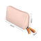 थोक कस्टम शुद्ध रंग खाली पॉलिएस्टर गुलाबी कॉस्मेटिक बैग